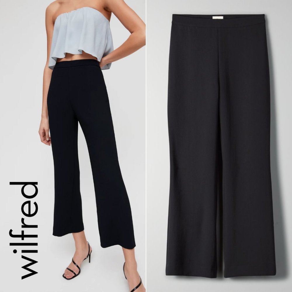 Aritzia Wilfred Black High Waisted Kick Flare Trouser Pant - Size 2